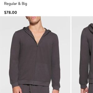 SKIMS Men's brown Zip-Up Sweater